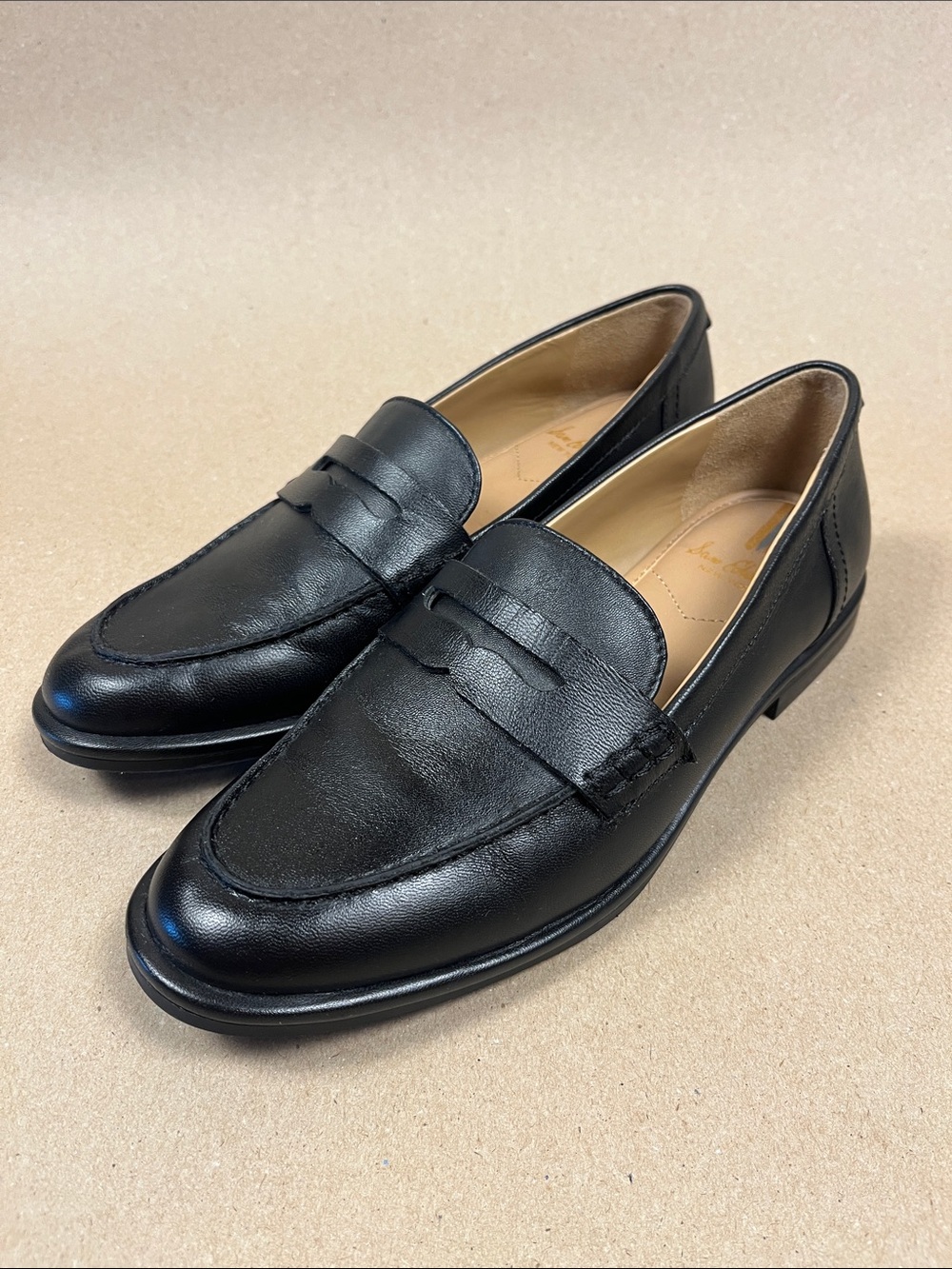 Sam Edelman Black Leather Penny Loafer Women Size 6 Classic Slip On Flat
